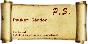Pauker Sándor névjegykártya