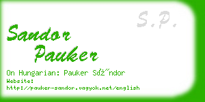 sandor pauker business card